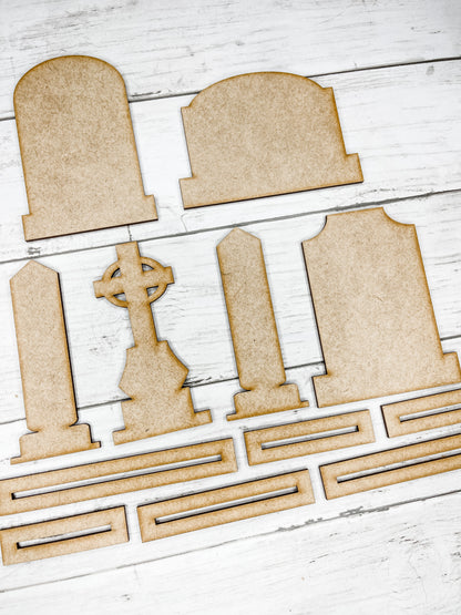 6 Tombstone Cut outs DIY Kit