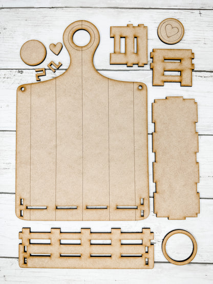 Cutting Board Box Base for Interchangeable inserts DIY Craft Kit