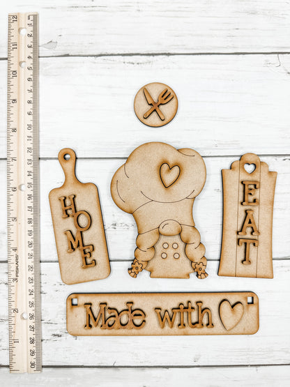 Kitchen Gnome Insert for Interchangeable bases DIY Craft Kit