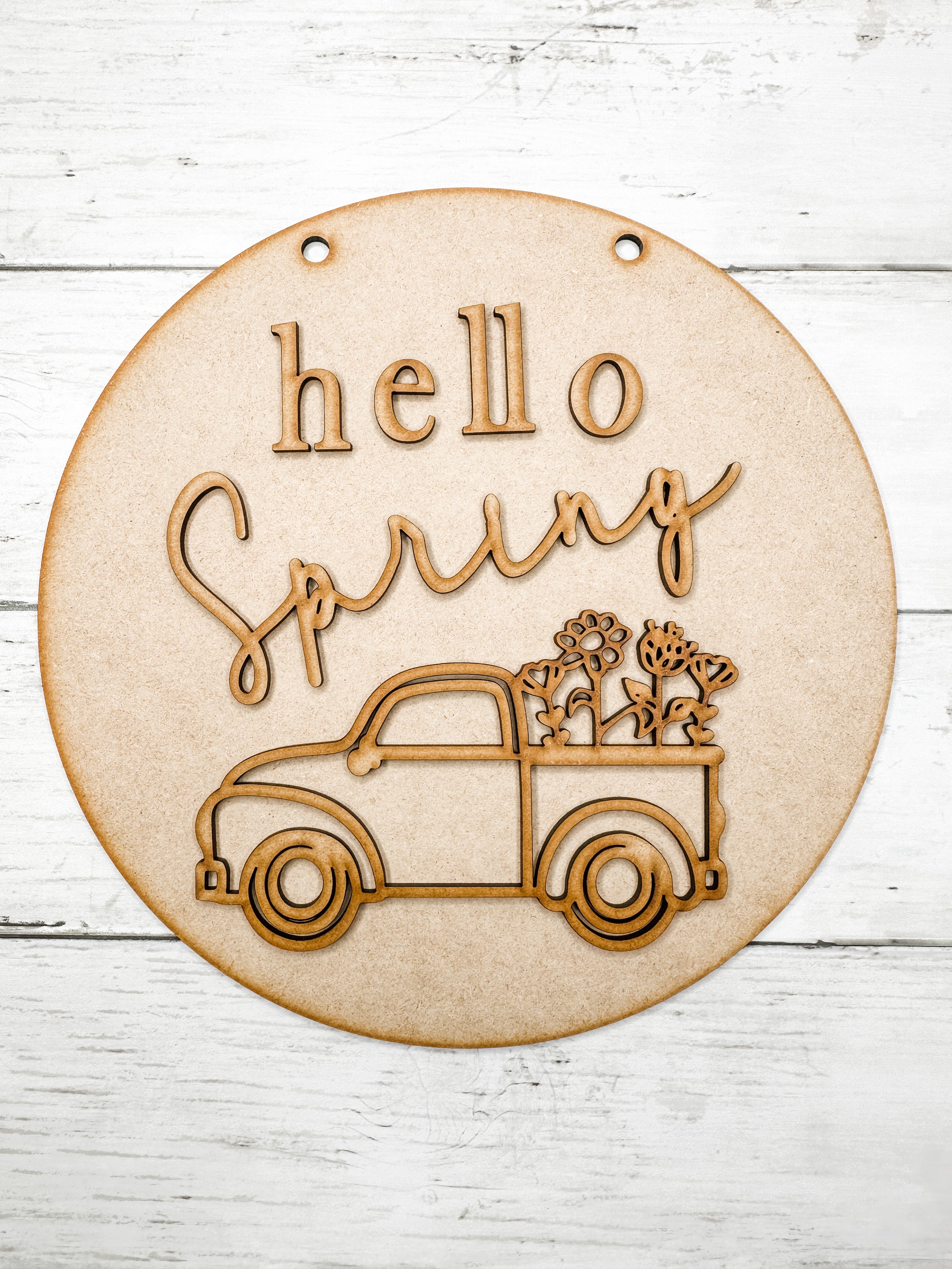 9 in round Hello Spring Sign DIY Kit – The Makers Map - DIY with Amber