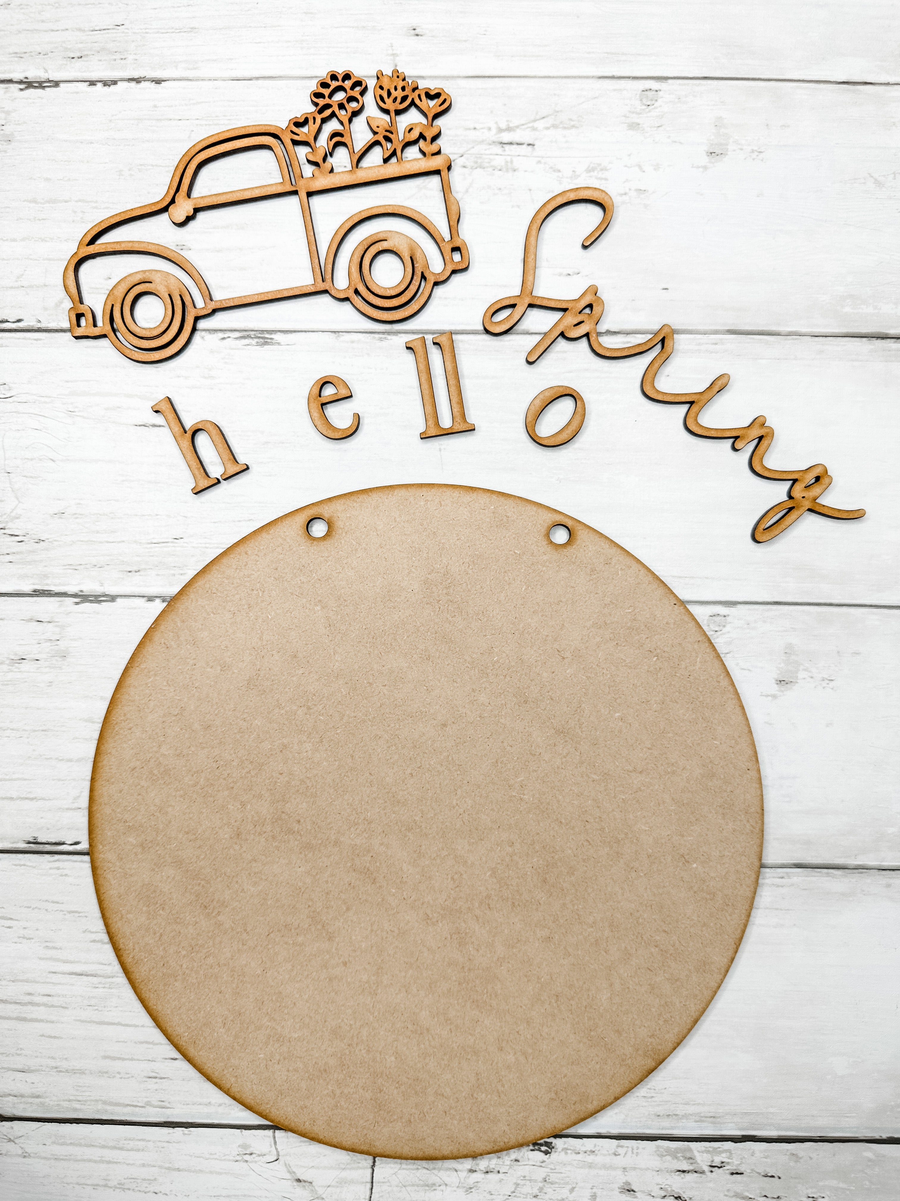 9 in round Hello Spring Sign DIY Kit – The Makers Map - DIY with Amber
