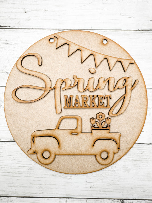9 in round Spring Market Sign DIY Kit