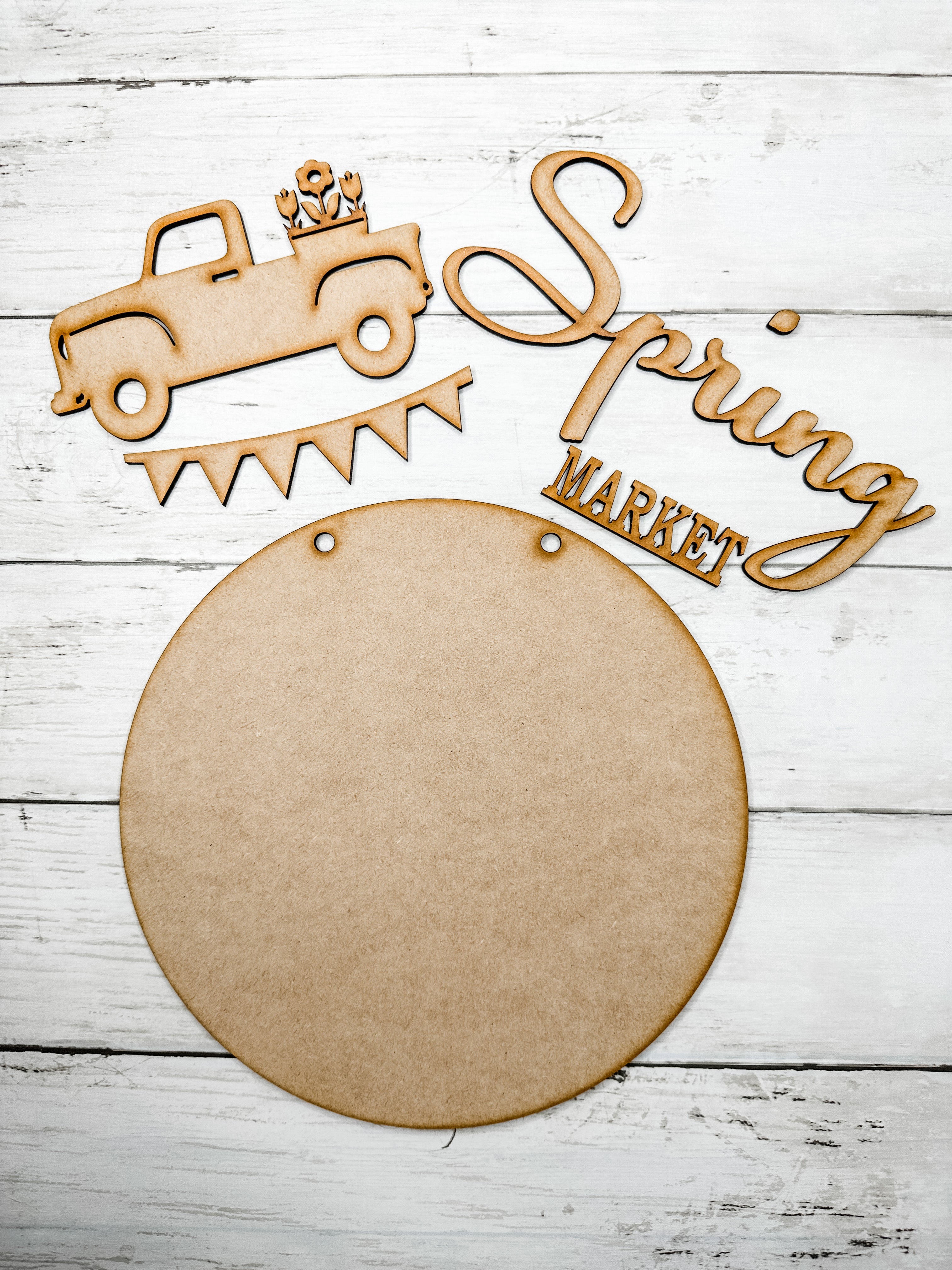 Spring Market Sign 9 in round Spring Market Sign DIY Kit – The Makers Map - DIY with Amber
