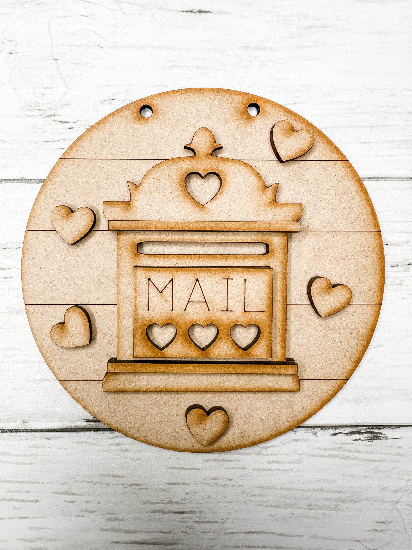 Valentines Mail Box 5 in round sign and Stand DIY Kit