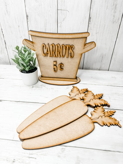 Bucket of Carrots Sign DIY Kit