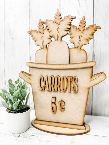 Bucket of Carrots Sign DIY Kit