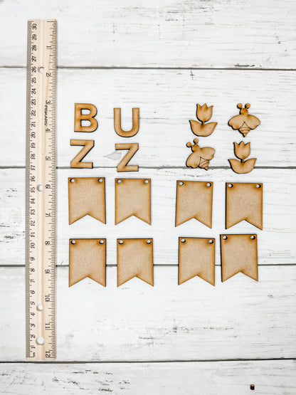 Buzz Bee Flower Mini Banner Set DIY Kit