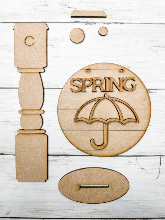 Umbrella Spring 5 in round sign and Stand DIY Kit