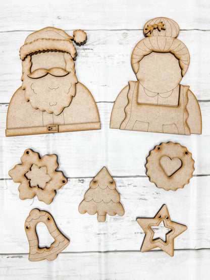 Mr & Mrs Claus with mini banner DIY Kit