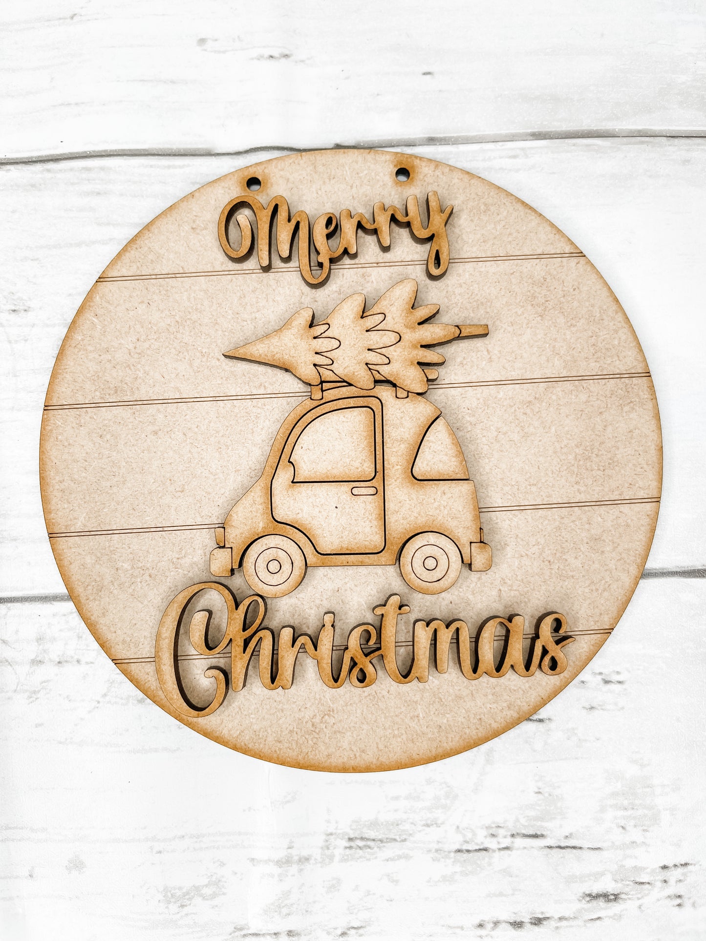 Christmas Car 5 in round Sign with Stand DIY Kit