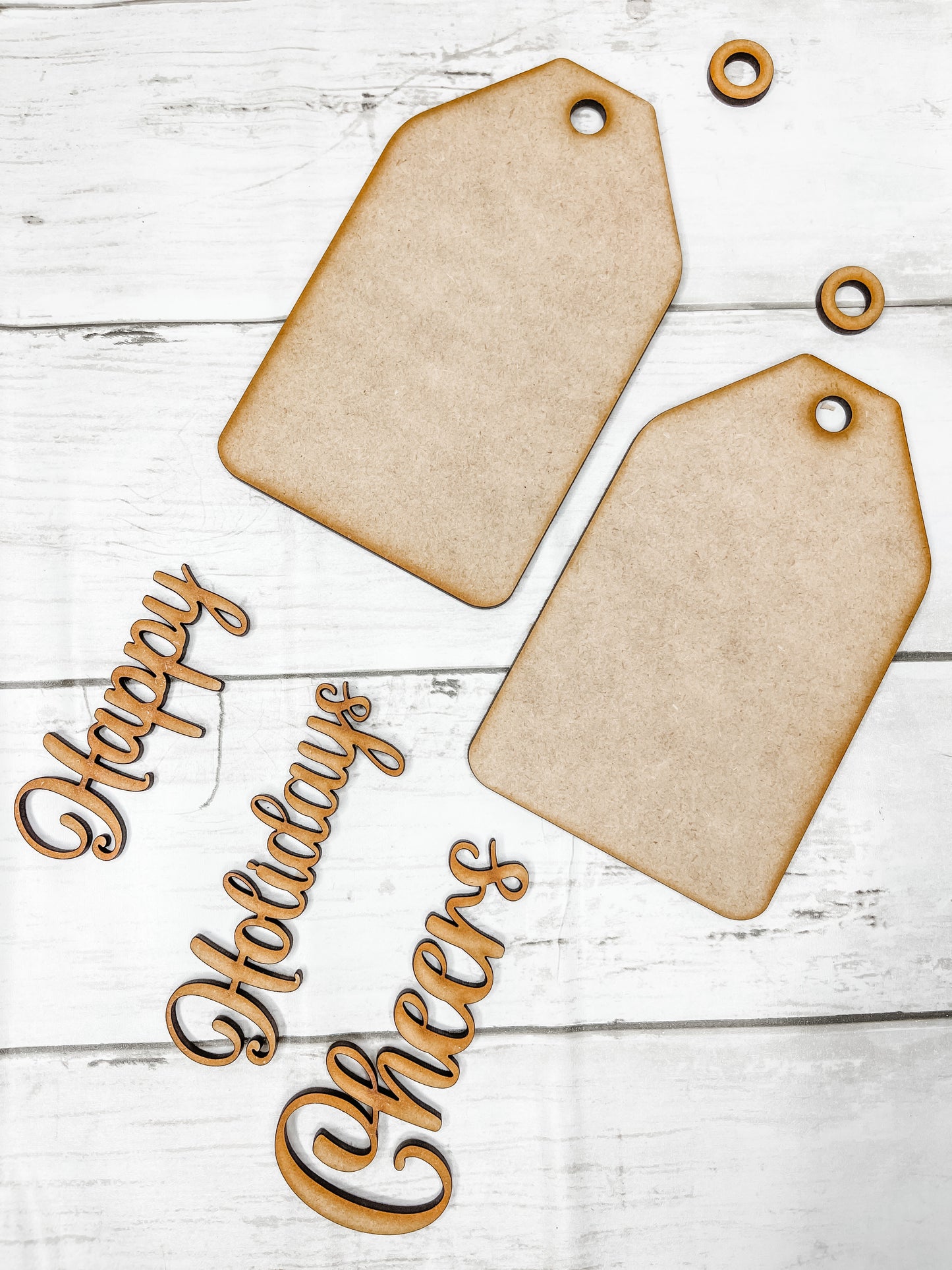 2 Christmas Tag Ornaments with words DIY Kit