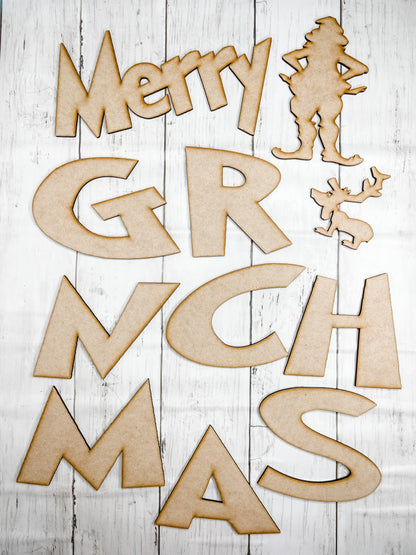 Merry Gr-i-nchmas Porch Sign Add on Pieces DIY Kit