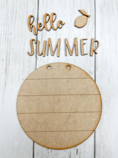 Hello Summer 5 in Sign and Stand DIY Kit