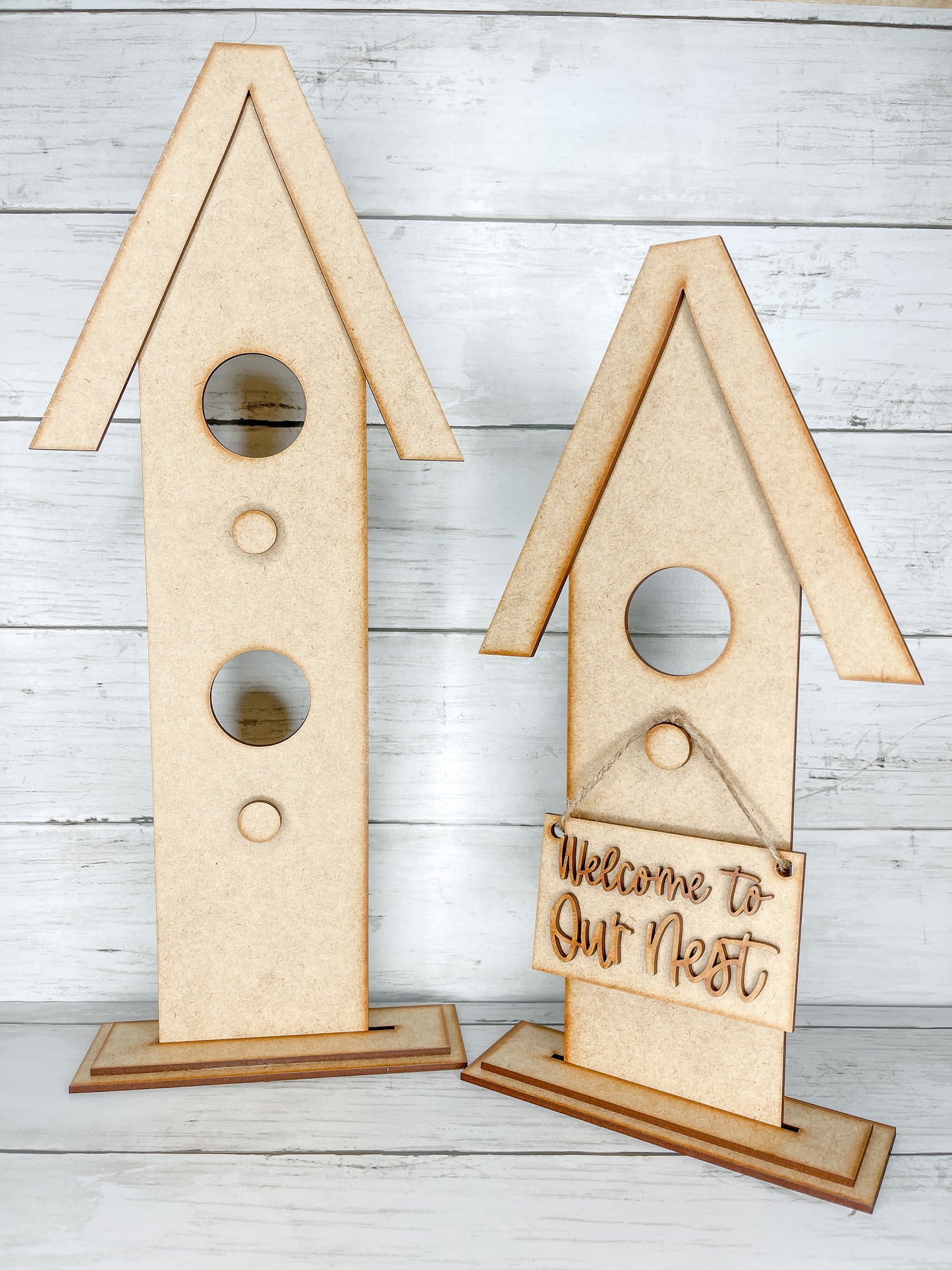 Pair LARGE Standing Birdhouses DIY Kit