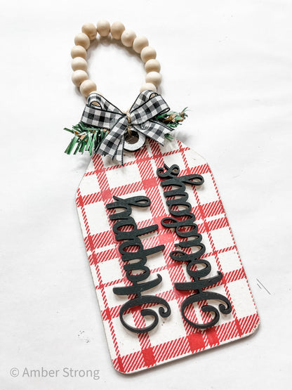 2 Christmas Tag Ornaments with words DIY Kit