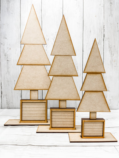 Set of Plank Christmas Trees DIY Kit