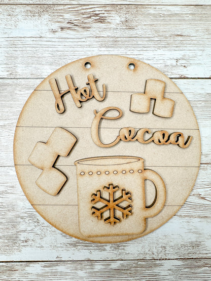 Hot Cocoa 5 in round sign and Stand DIY Kit