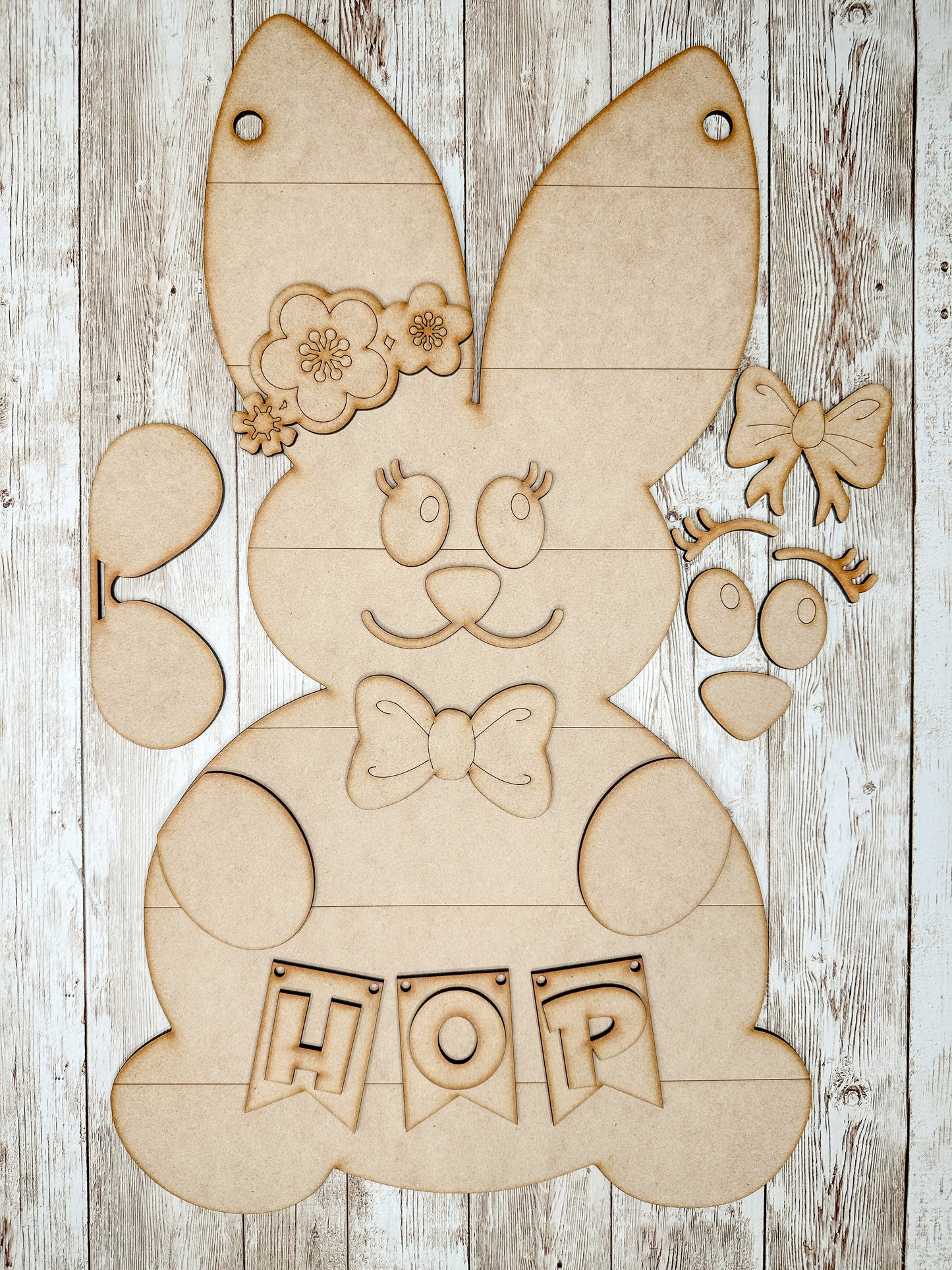 Large Bunny Door hanger Sign DIY Kit