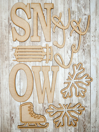 Let It Snow Porch Sign Add on Pieces DIY Kit