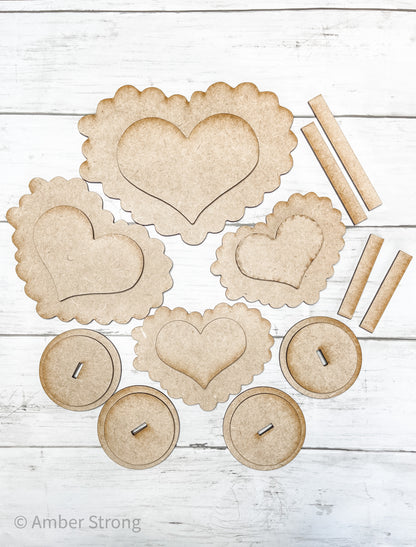 Standing Scalloped Hearts DIY Kit